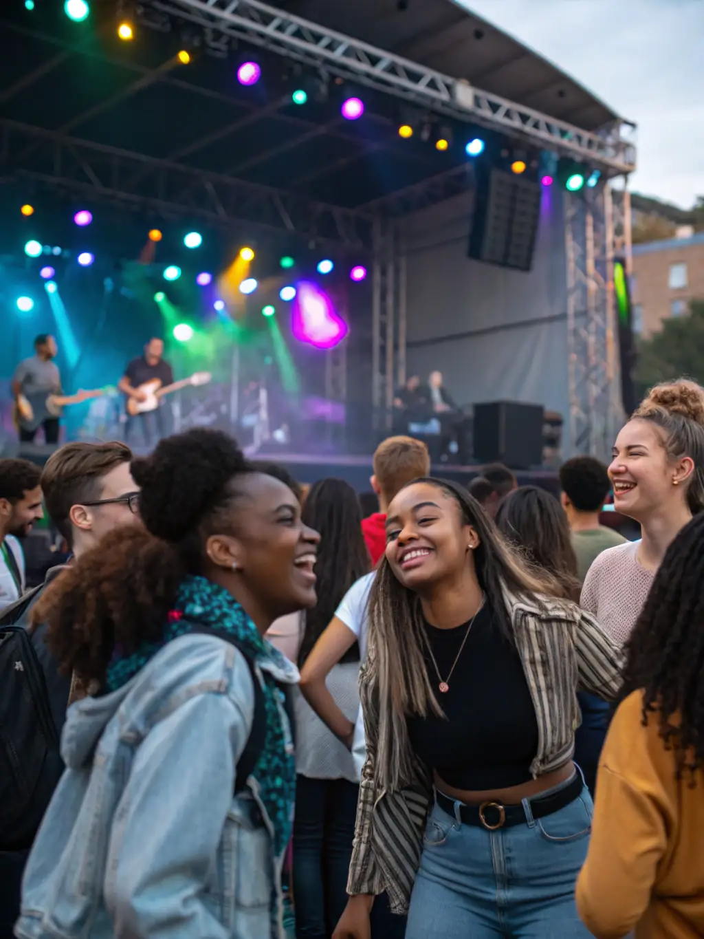 A photograph capturing the enthusiastic audience enjoying a well-organized and technically sound music event.